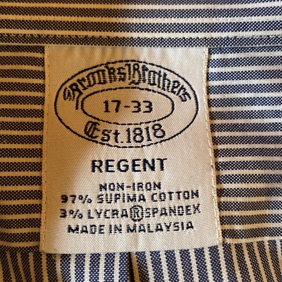 Brooks Brothers REGENT 17-33 blue and white stripe - Picture 5 of 5